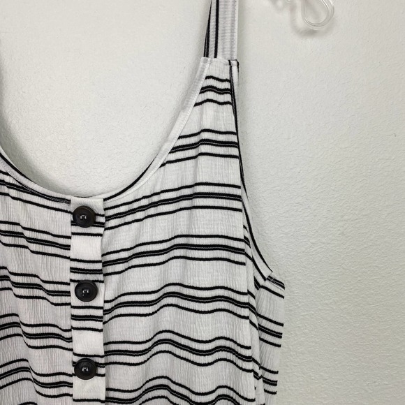 ASOS Maternity Women's Size 10 Striped Button Front Overall Romper Black White - Picture 2 of 6